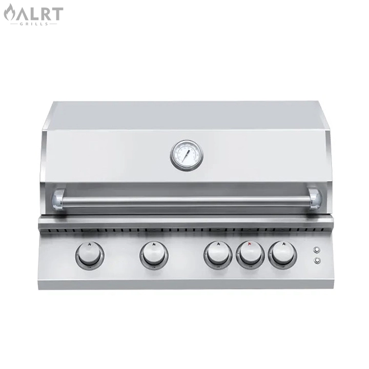 32-Inch 4-Burner Gas Grill (Square Lid) with Rear Burner and Built-in Lighting System