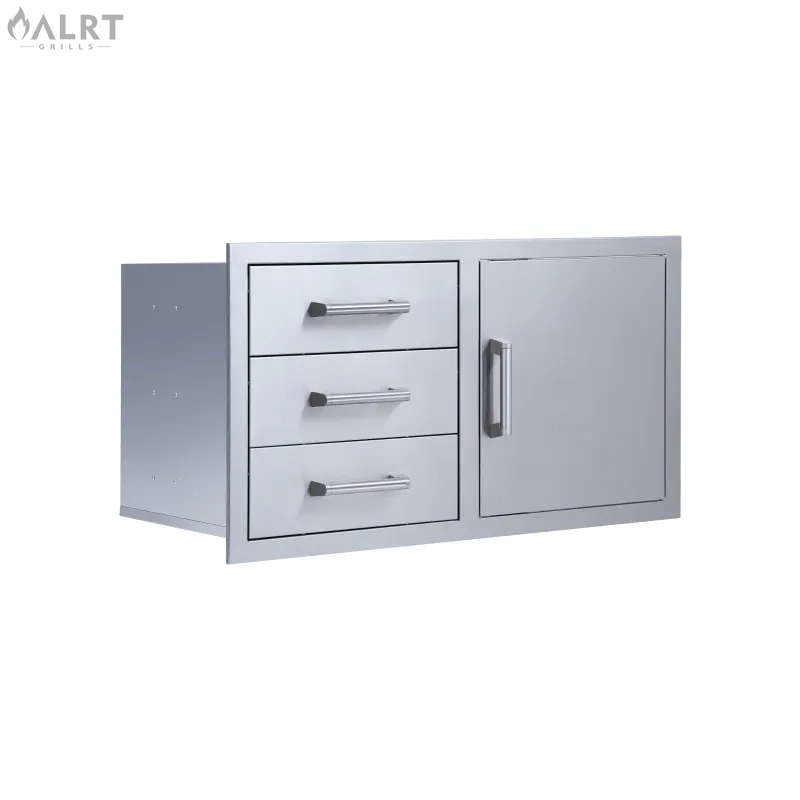 304 Stainless Steel Triple Drawers with Door